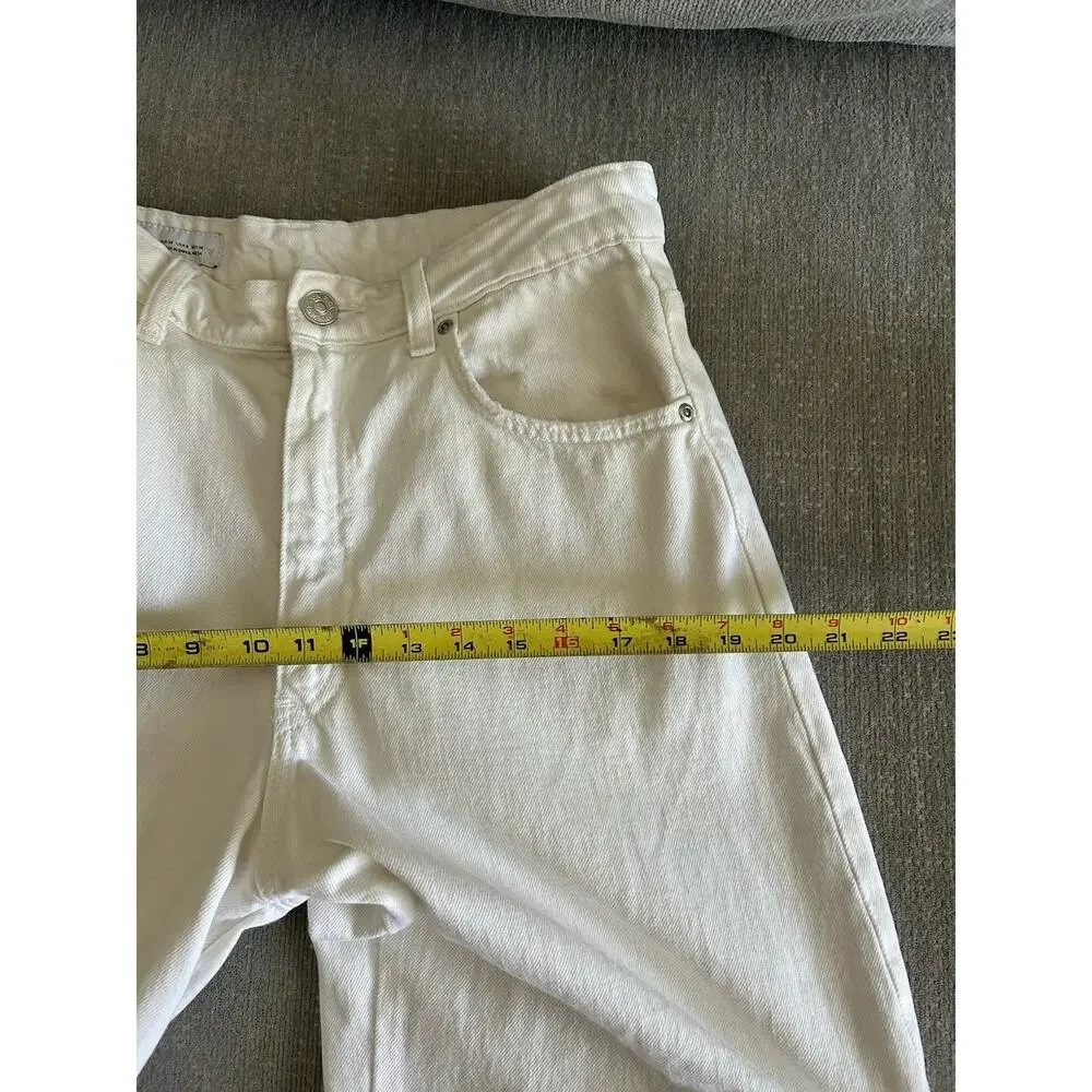 ZARA Barrel Jeans White Wide Leg Size 6 Baggy Boho - Picture 8 of 10